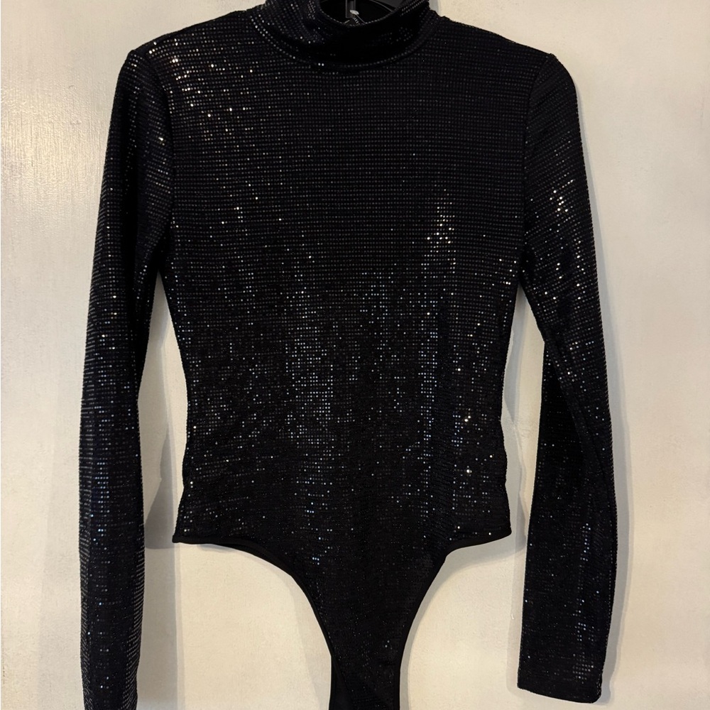 Forever 21 Black Sparkle Bodysuit